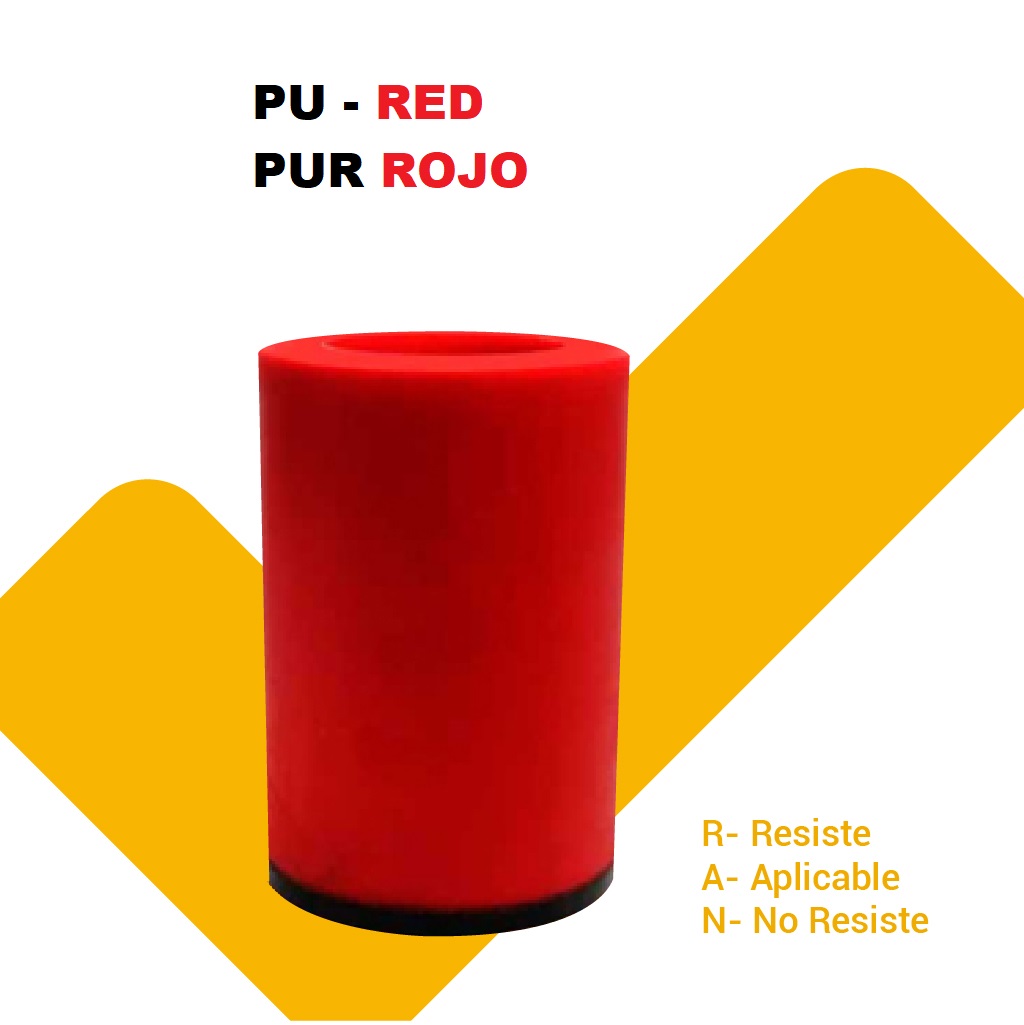PUR ROJO Ø  DE: 42 DI: 8 L: 150 MM
